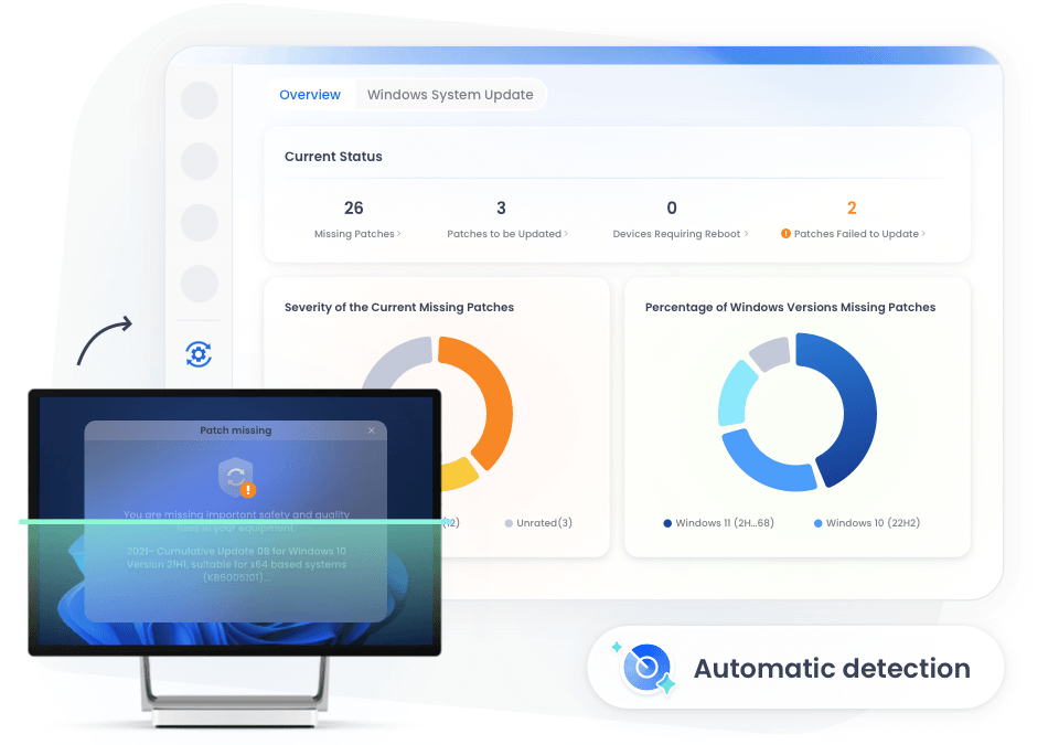 AirDroid BusinessによるWindowsパッチアップデートの自動スキャンおよび検出