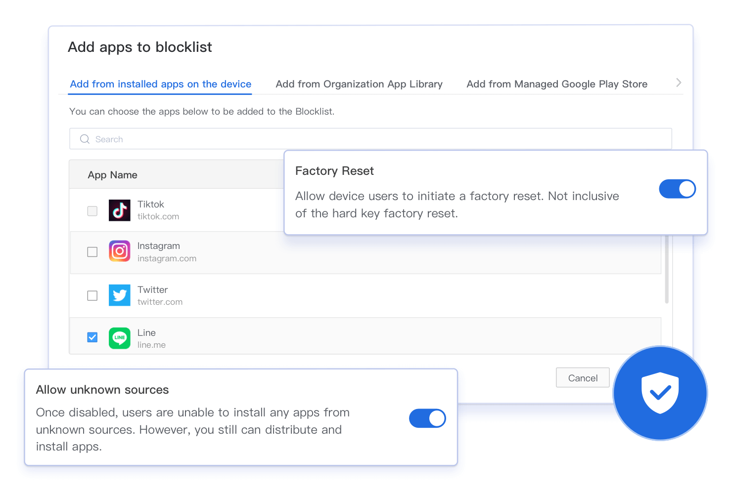 Device Security Restrictions