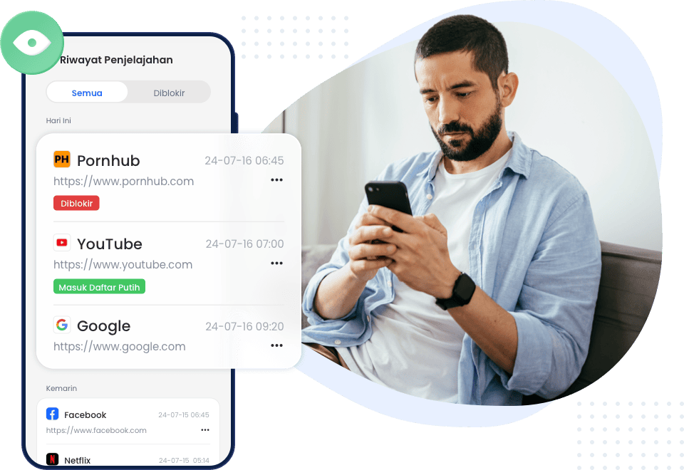 AirDroid Parental Control dapat Memantau Riwayat Penelusuran