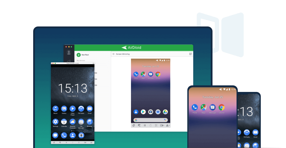 Compartilhe várias telas de dispositivos Android com um computador