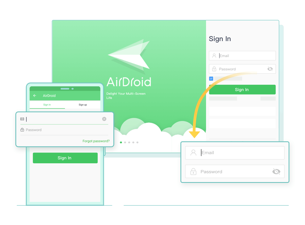 Download & login AirDroid - remote control android step 1